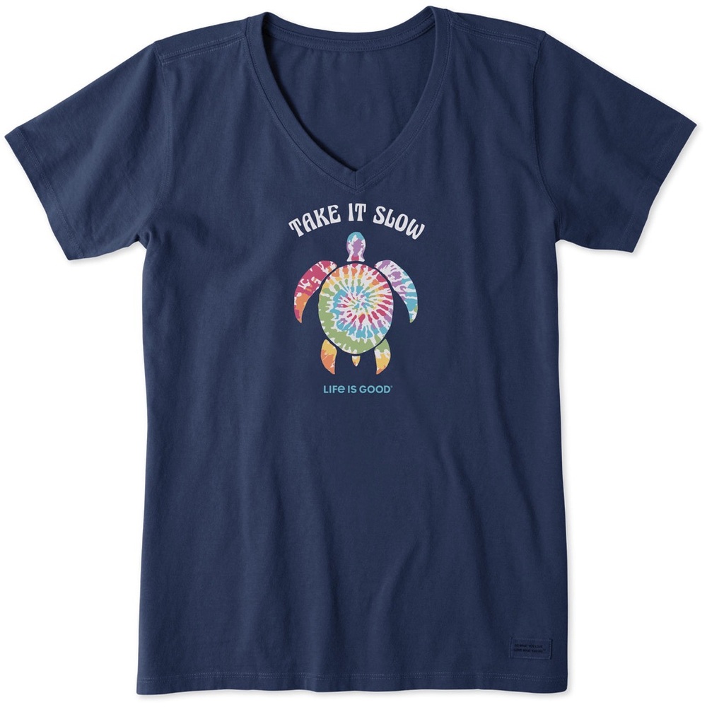 Life Is Good |Blue Tee with Tie-Dye Turtle| 3XL